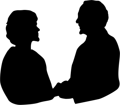 Old people silhouette